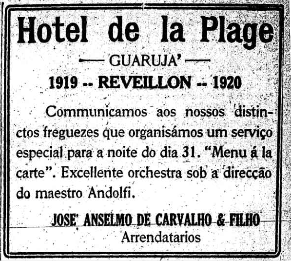 Anúncio publicado no jornal O Estado de São Paulo em 30 de dezembro de 1919.