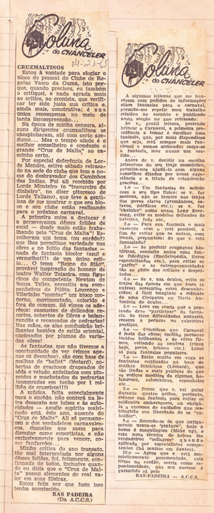 Pedro Bandeira também publicou a "Coluna do Chanceler", uma espécie de diário do cargo que passou a ocupar a partir de 1960.