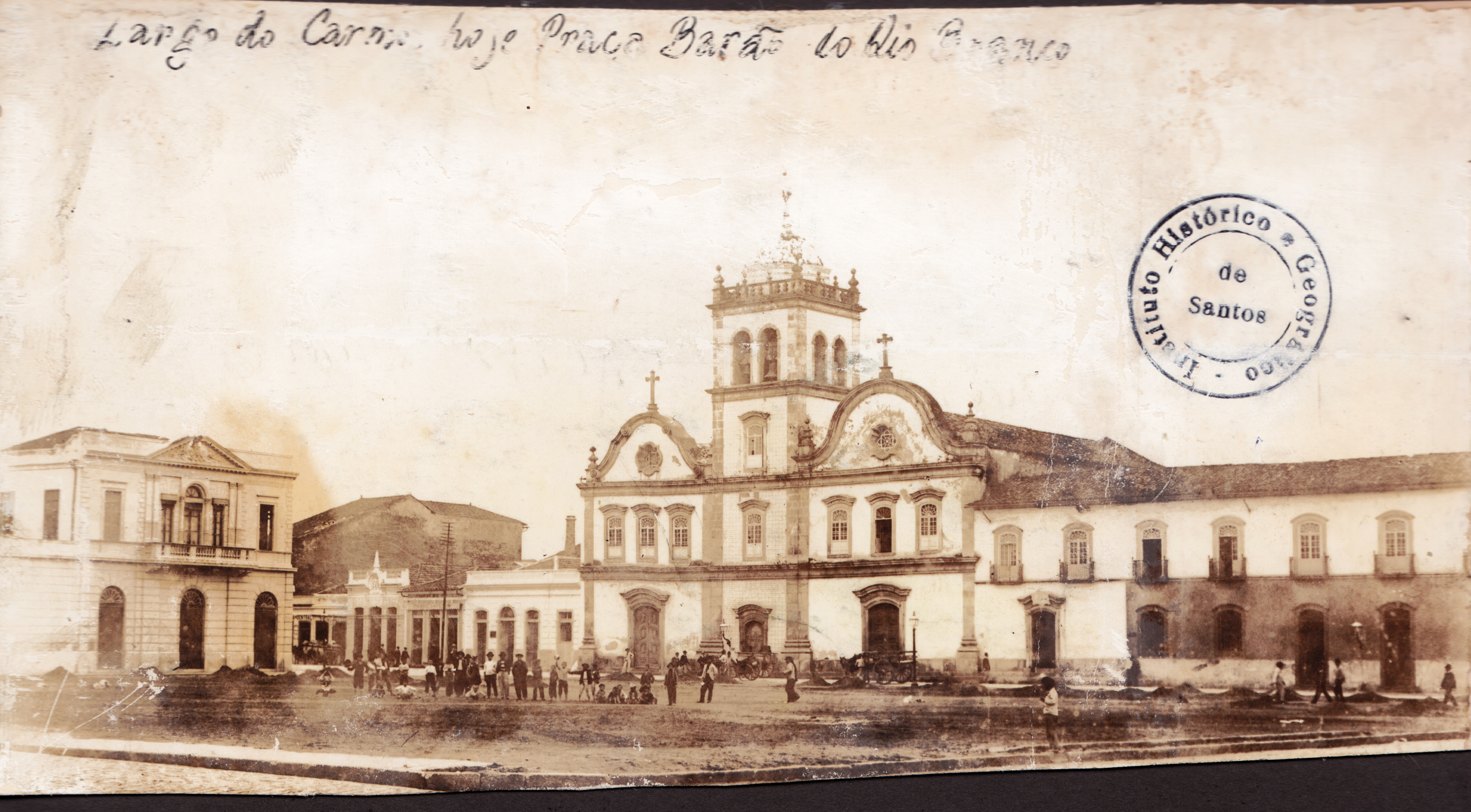 Conjunto do Carmo, na década de 1880. Estruturas mais antigas de Santos, datada do final da década de 1580.