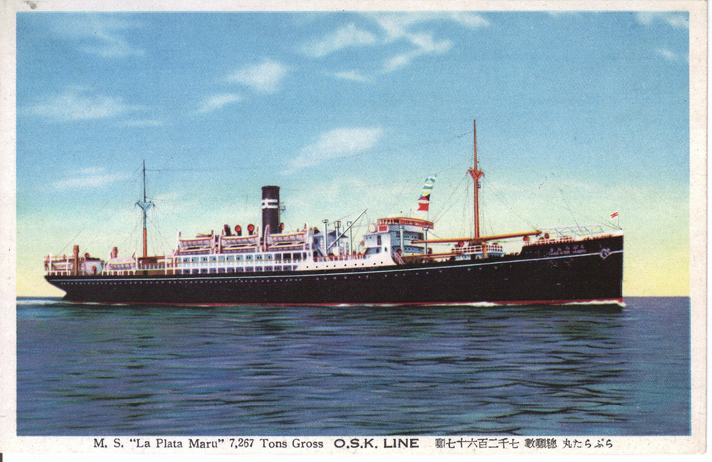Cartão Postal mostrando o La Plata Maru.
