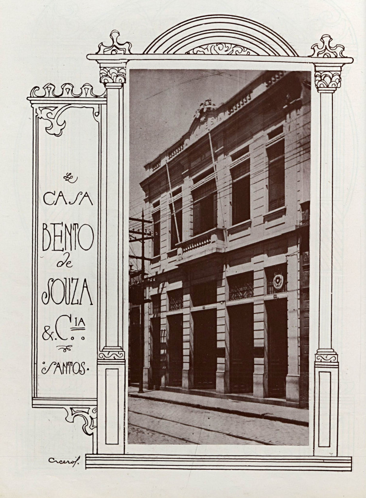 Fachada dos escritórios da Bento de Souza & Cia, em Santos, a controladora da Assucareira Santista a partir do final dos anos 1920.