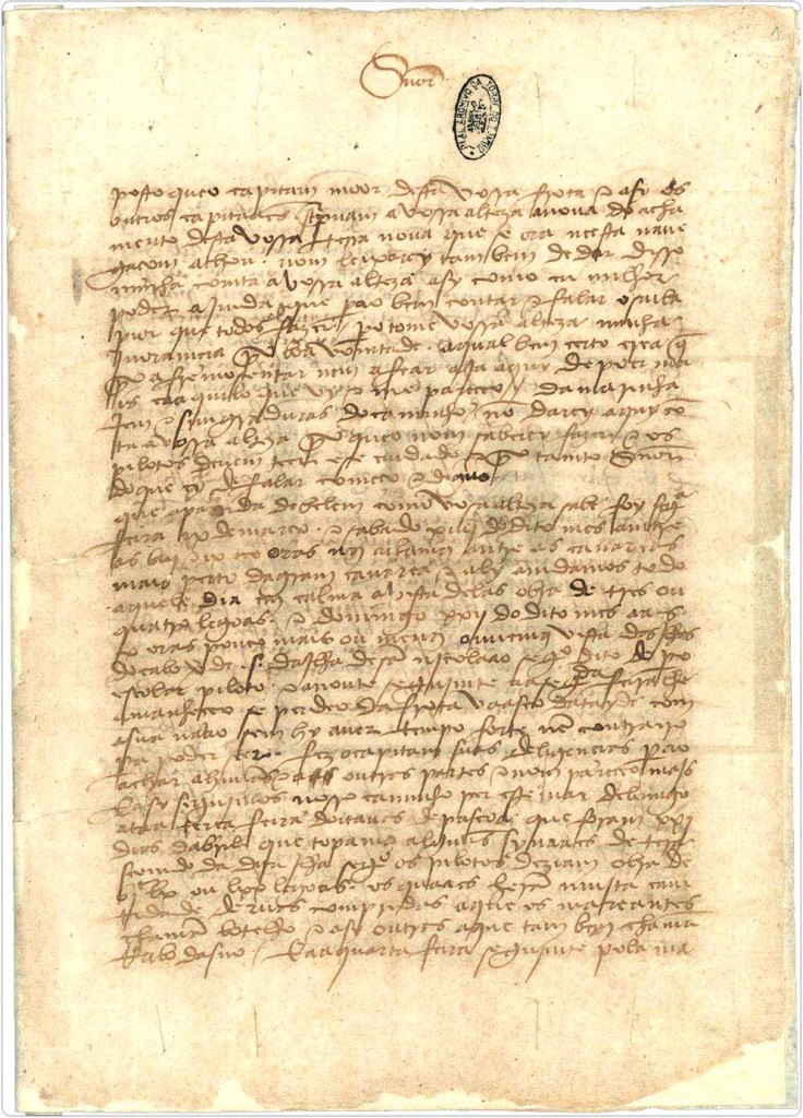 A Carta de Pero Vaz de Caminha, primeira correspondência originária do Brasil.