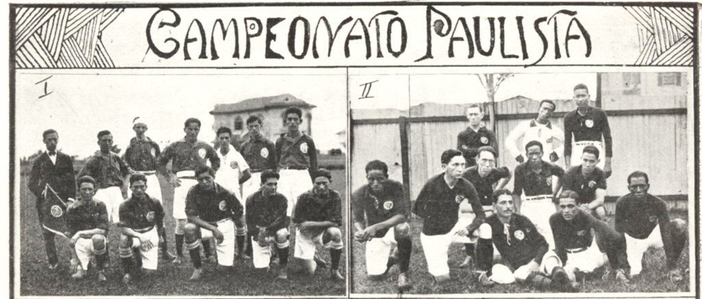 Os dois quadros do time adversário, o Mackenzie, de São Paulo. Ambos seriam derrotados pelos santistas.